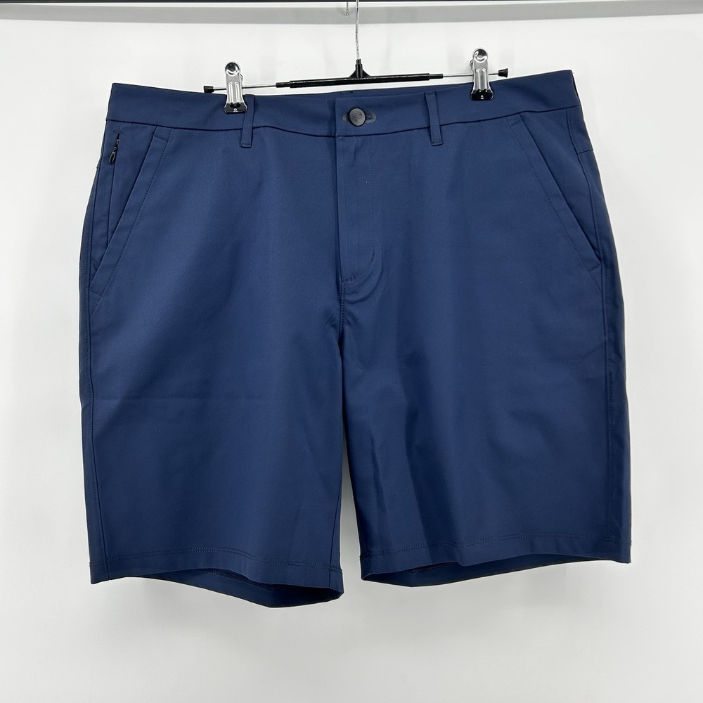 Public Rec Workday Shorts 2.0 Mens 36x8 Navy Blue Water Resistant Stretch NWOT